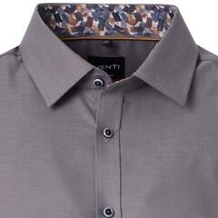 Сорочка мужская Venti Body Fit 154493000-200 серо-коричневая с цветной отделкой