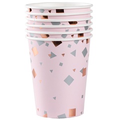 Стаканы, Конфетти Party, Розовый, 250 мл, 6 шт.
