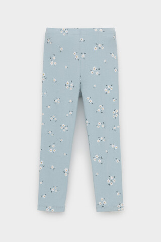 брюки  для девочки  КР 400517/голубой,ромашковое поле