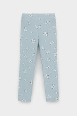 брюки  для девочки  КР 400517/голубой,ромашковое поле