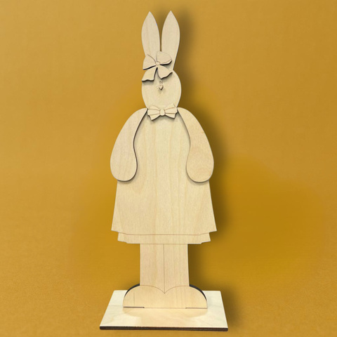 Кролик с Корзинкой, 33,5*12см фанера