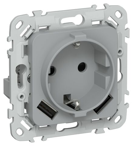 FLITE Роз.с з/к/ш 16А USB AA 3,1А б/к РСЮша11-1-ФлС сер. IEK