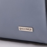 Сумка Саломея 257 гладкий серо-голубой + черный