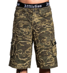 Шорты Affliction WIDE LEG SKULL CAMO