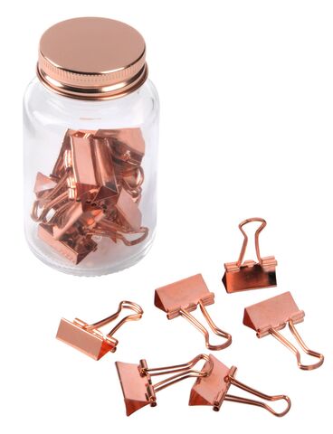 Скрепки для документов в стеклянной банке COPPER CLAMP