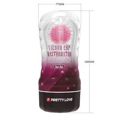 Прозрачный текстурированный мастурбатор Vacuum Cup Masturbator Black Hole - 