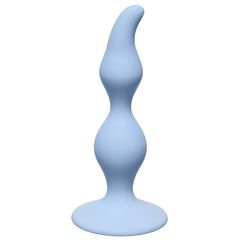 Голубая анальная пробка Curved Anal Plug Blue - 12,5 см. - 