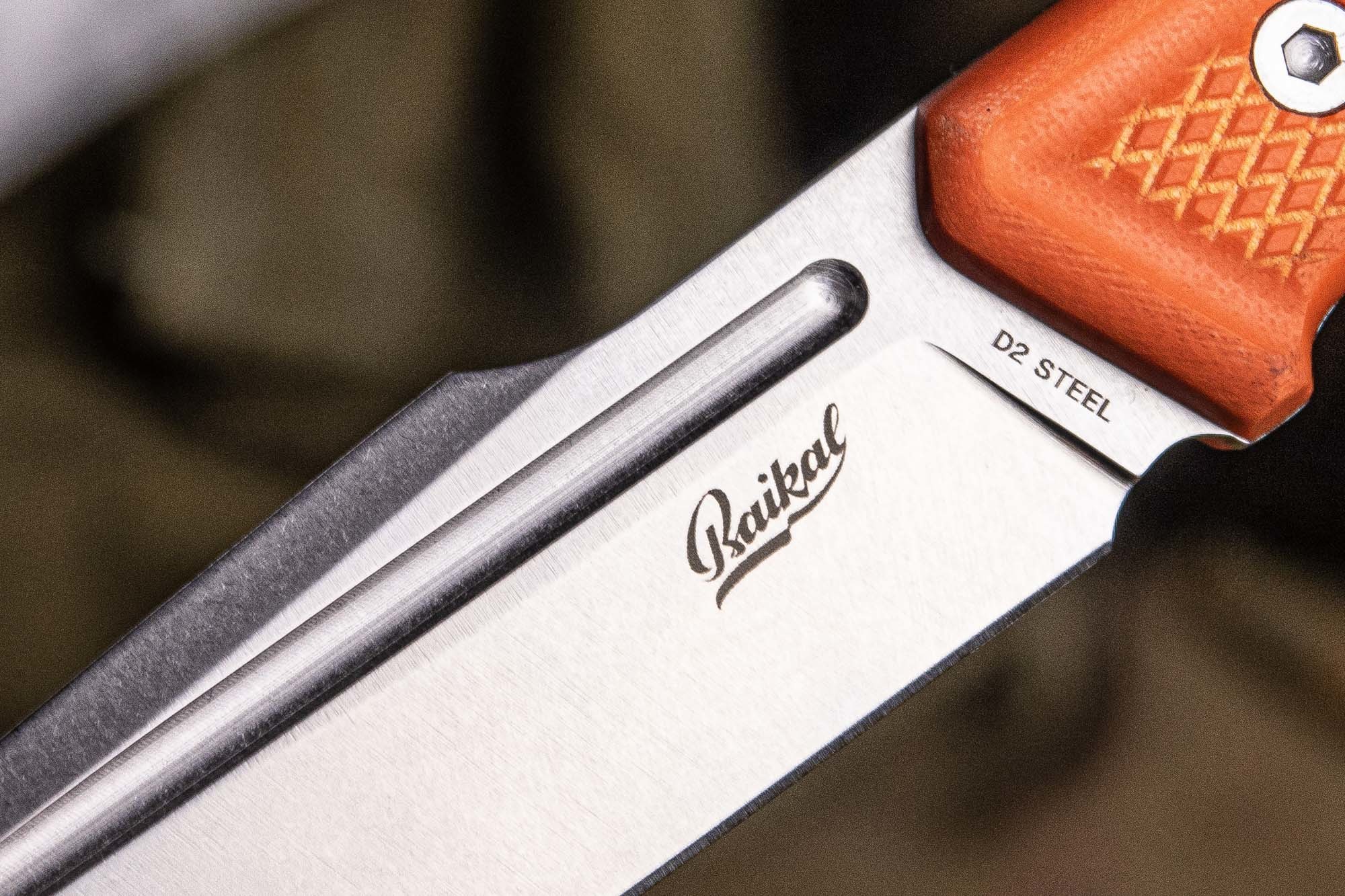 Туристический нож Baikal D2 StoneWash G10 Orange – купить в