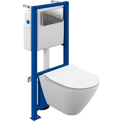 Cersanit 68306 Комплект CITY SMART CO DPL EO slim инсталляция LINK PRO кнопка TWINS пластик хром глянцевый фото