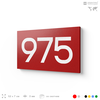 Номер на дверь 975, табличка на дверь для офиса, квартиры, кабинета, аудитории, склада, красная 120х70 мм, Айдентика Технолоджи