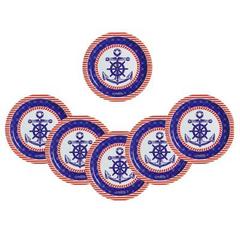 Купить Тарелка бумажная «Морская», якорь,18 см - 10 штук в Магазине тельняшек
