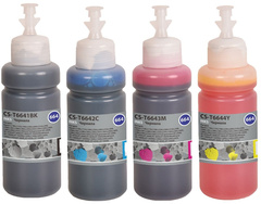 Чернила Cactus CS-T664set 664 голубой/пурпурный/желтый/черный набор 4x70мл для Epson L130,  L110,  L100,  L220,  L200,  L310,  L300,  L360,  L361,  L380,  L382,  L350,  L355,  L365,  L395,  L405,  L485,  L495,  L555,  L565,  L575,  Expression ET-2500