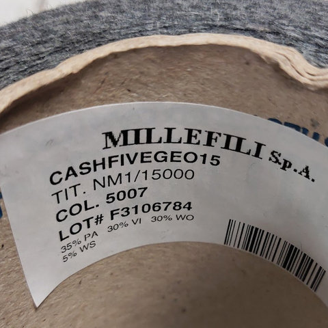 Смесовка с кашемиром (5%) MILLEFILI CASHFIVE 1/15 серый меланж
