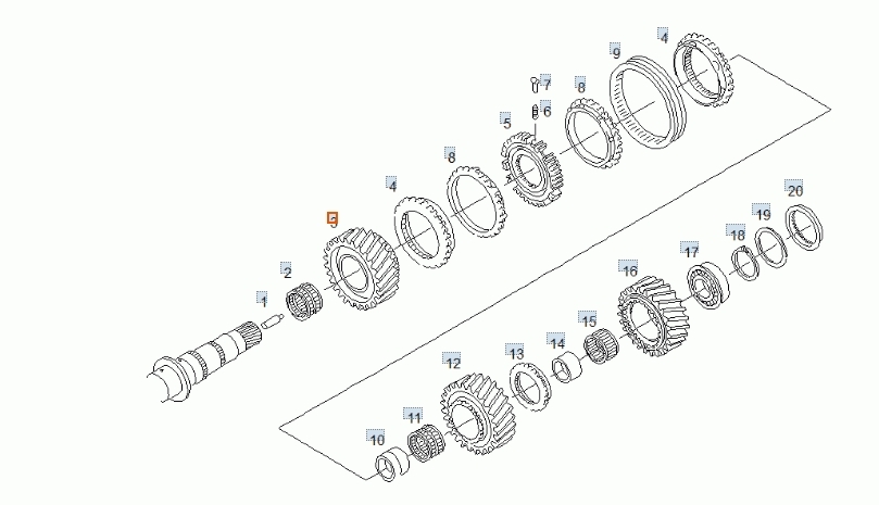 Кпп zf 9s1310 схема вторичный вал