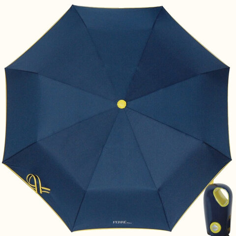 Зонт автомат синий с желтым кантом из Италии купить