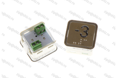 Кнопка (кнопочный модуль) KA302-S-R "-3 этаж", квадратная, статическая красная подсветка, Брайль