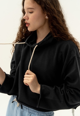 Худи Bowery NYC укороченное оверсайз Pirate Black