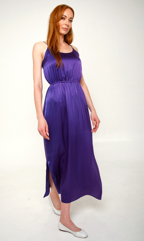 Шелковое платье-комбинация Фиолет