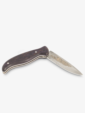 Нож «Вольный» (Дамасская сталь, стабилизированное железное дерево)