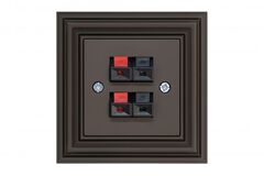 Розетка акустическая двойная коричневая омбре LIREGUS RETRO