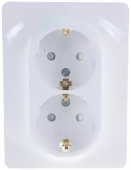 РОЗЕТКА дв.с з/к, со шт, 16А, в сборе, БЕЛЫЙ  GSL000126