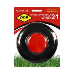 Головка триммерная DDE Wind 21 универсальная полуавтомат быстрая смена корда (крепление под гайку диска) (909-662)