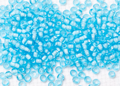Бисер 8/0 PRECIOSA, 50г, прозрачный голубой с белым прокрасом