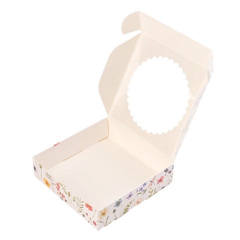 Коробка для печенья 12*12*3 см с окном 