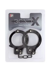 Чёрные наручники из листового металла BONDX METAL CUFFS BLACK - 