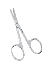 Ножницы глазные тупоконечные вертикально-изогнутые 113 мм