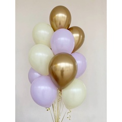 Связка шаров макарунс с золотом хром