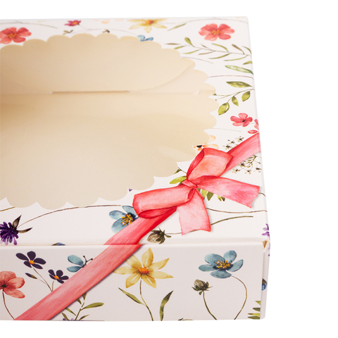Коробка для печенья 12*12*3 см с окном 