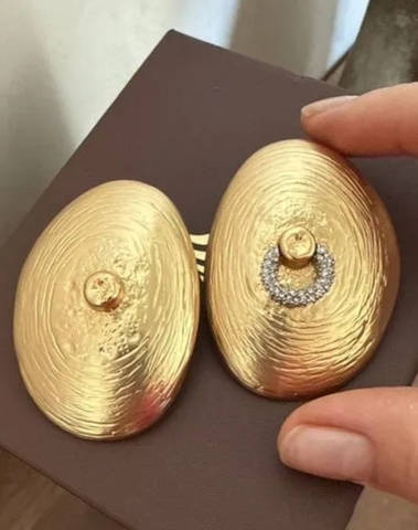 Серьги крупные сферы в стиле Schiaparelli цвет матовое золото