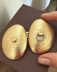 Серьги крупные сферы в стиле Schiaparelli цвет матовое золото