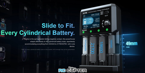 Зарядное устройство SkyRC MC5000 для цилиндрических батарей (Li/Na/Ni) x4, 80W (AC), 5A