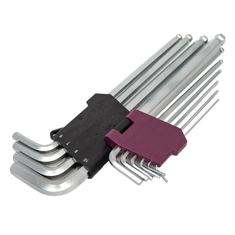 Thorvik HKLB10S Набор ключей торцевых шестигранных удлиненных с шаром, H1.5-H10, 10 предметов