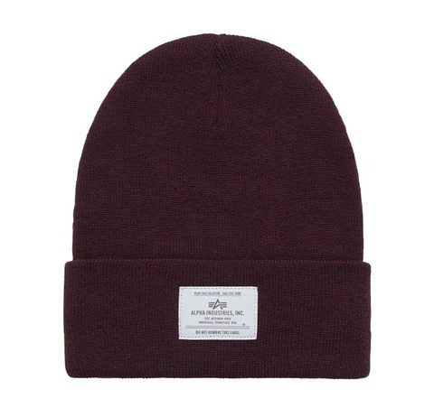 Шапка Alpha Industries Essential Beanie Cedar Red (Бургунди)