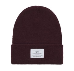 Шапка Alpha Industries Essential Beanie Cedar Red (Бургунди)