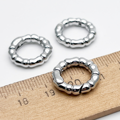 Замок-кольцо, цвет серебро (родий), диаметр 18 мм, цена за 1 шт