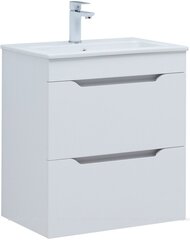 Aquanet 354886 Тумба с раковиной Практика 60 2 ящ. цв.белый глянец (354886) фото
