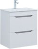 Aquanet 354886 Тумба с раковиной Практика 60 2 ящ. цв.белый глянец (354886)