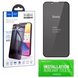 Защитное стекло 3D на весь экран 0,33 мм Privacy HOCO A25 для iPhone 13, 13 Pro, 14 (Антишпион) (Черная рамка)