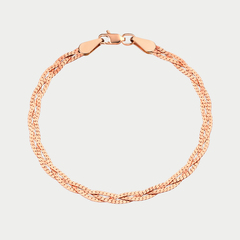 Браслет цепной из красного золота 585 пробы с плетением "Косичка" (арт. НБ 12-007 0.50)