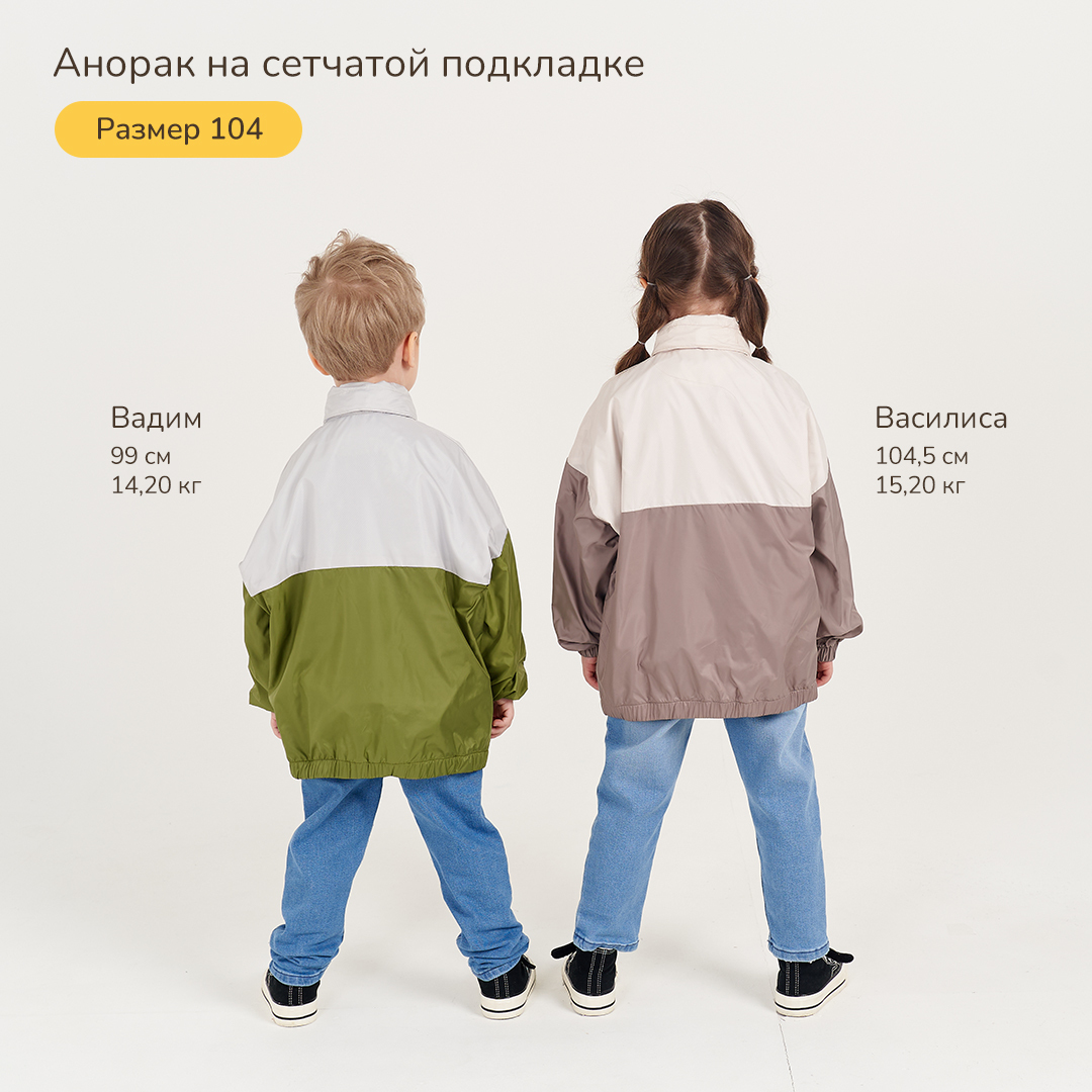 анорак на сетчатой подкладке "клубника" от 1 до 3 лет с изнаночной стороны