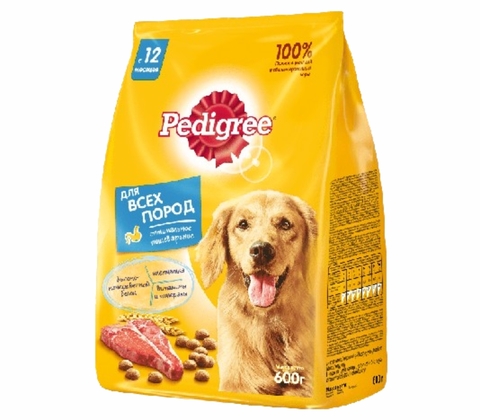 Корм PEDIGREE д/взрос собак Гов Рис Овощи 600 гр РОССИЯ