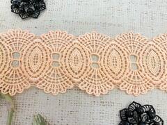 Кружево плетеное, ш. 8,5 см, персиковый