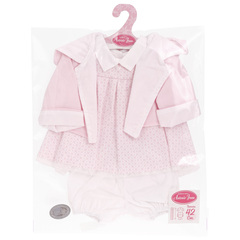 Munecas Antonio Juan Одежда для кукол и пупсов 40 - 45 см, платье с кружевом, куртка, трусики (91042-31)