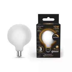 Лампа Gauss LED Filament G95 10W E27 1070 lm 3000K milky диммир. 189202110-D