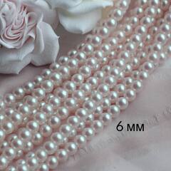 Майорка Pink Pearls 6 мм, розовая, 1 нить, МА080