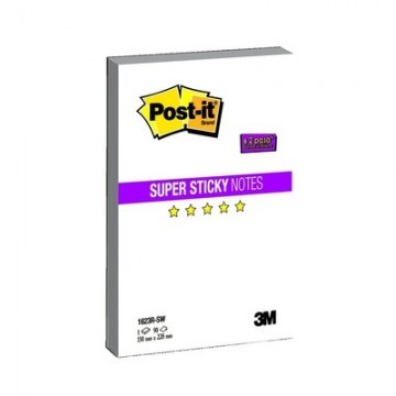Стикеры Post-it Super Sticky 1623R-SW, 150х228мм, белый 90 л